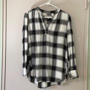 Long sleeve plaid top